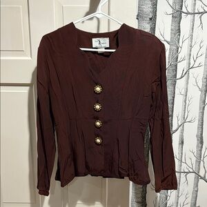 Vintage Tap Dance Women's Maroon Top The Greco Apparel Group Size 10